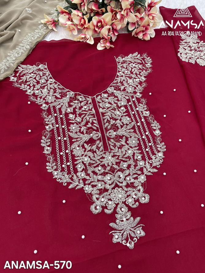 Anamsa 570 Georgette Embroidery Pakistani Suit Wholesalers In Delhi